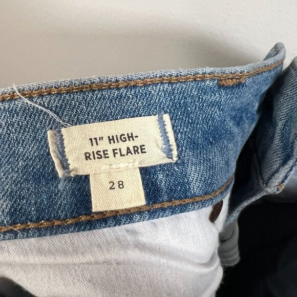 Madewell 11" High Rise Flare Jeans Size 28 Caine Wash Blue Denim Retro - Picture 5 of 12